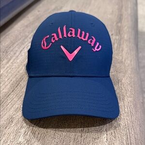 Callaway Dark Blue Hat with Bright Pink Emblem